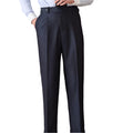 Men's Business Casual Formal Pants Solid Color Mid Waist Striped Straight High-waisted Pants Men's Casual Formal Pants - Acquisti Online