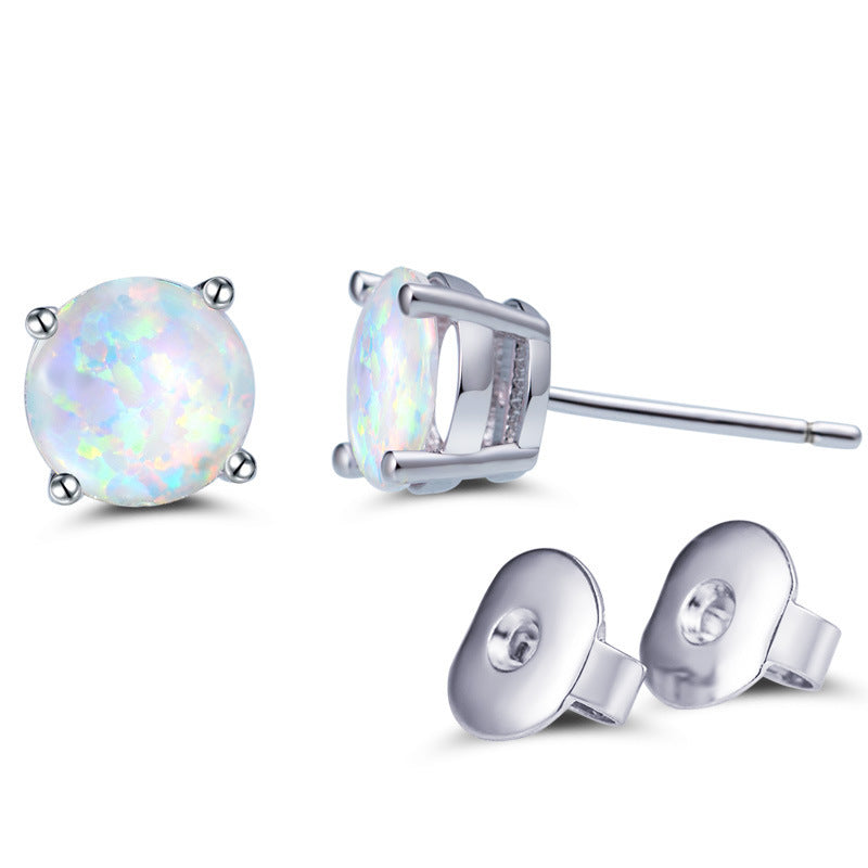 Trendy damesoorbellen van 925 sterling zilver, hoogwaardige, gepersonaliseerde oorbellen met opaal, geschikt voor elke gelegenheid.