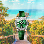 OLEVS  Women Diamond Quartz Watch Analog Stainless Steel Two Tone Waterproof Luminous Women WristWatch