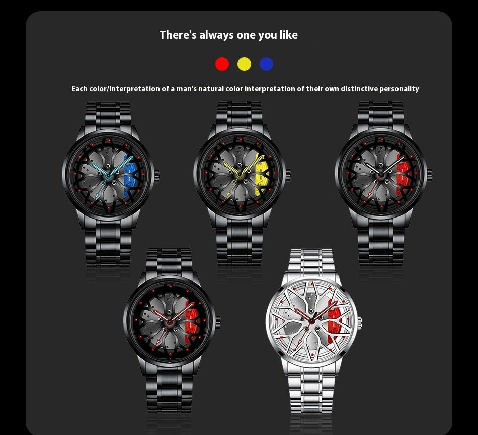Men's Luxury Car Wheel Watch for Men Brand AMG Rim Dial Fashion Men's Watch 3D Waterproof Men's Watch