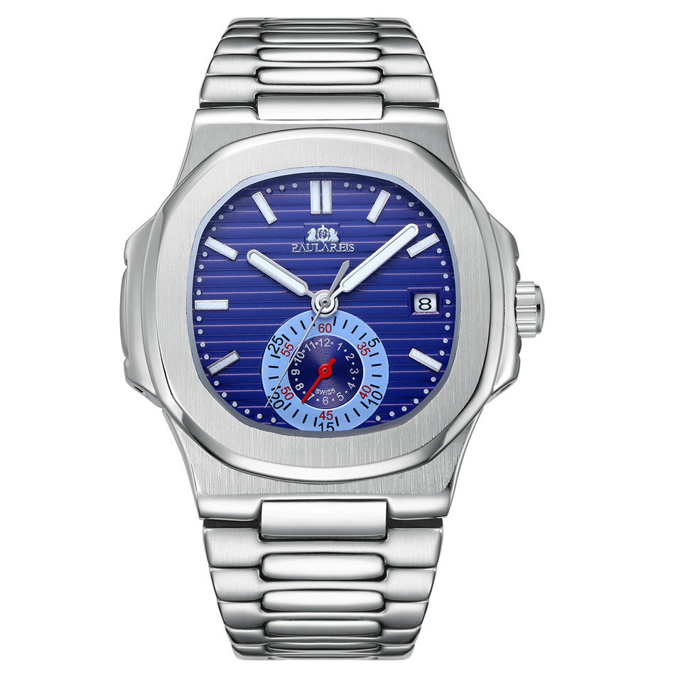 PAULAREIS Men's Classic Fashion Automatic Mechanical Movement Watch Steel Belt Waterproof Man Watch - Acquisti Online