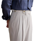 Summer Linen Cotton Blended High Waist Straight Casual Pants