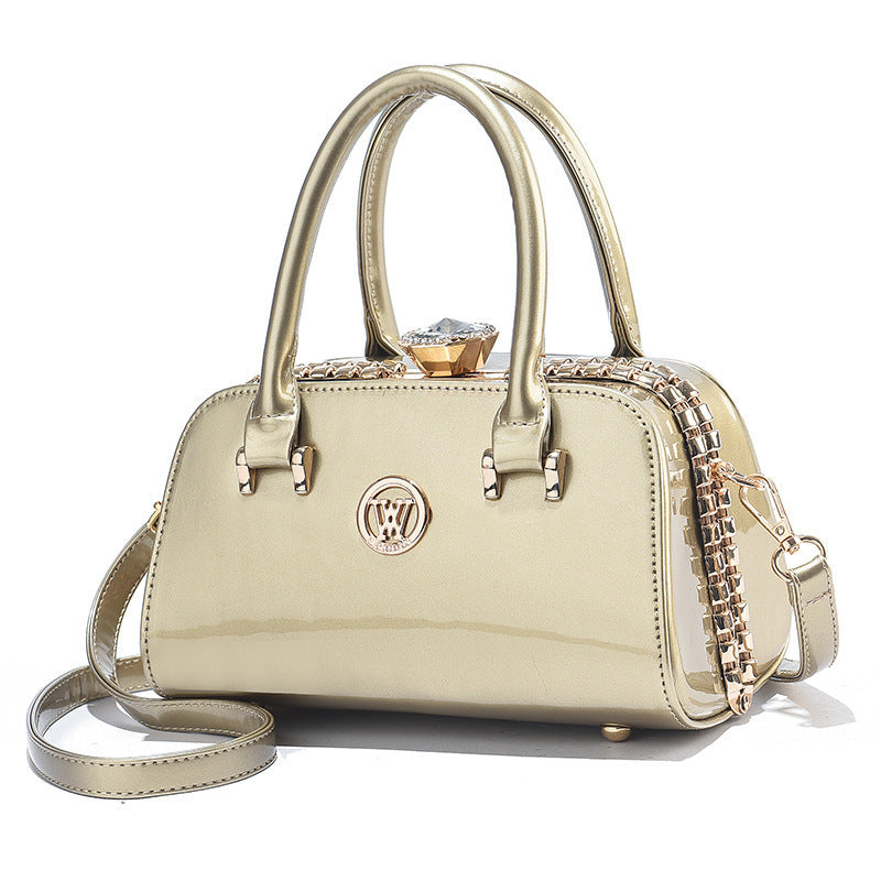 Luxe handtas voor dames, grote schoudertas, origineel leren tas met rits, dames crossbody tas
