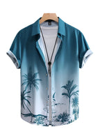 Herenoverhemd Hawaiiaans strandoverhemd met bloemenprint