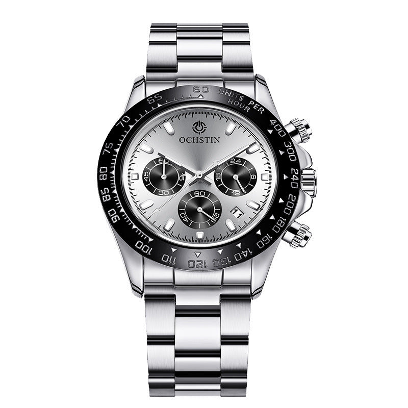 Men's Luxury Top Brand OCHSTIN Stainless Steel Band Waterproof Chronograph Quartz Watch