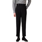 Men's Casual Straight Slim Fit Buckle Suit Pants