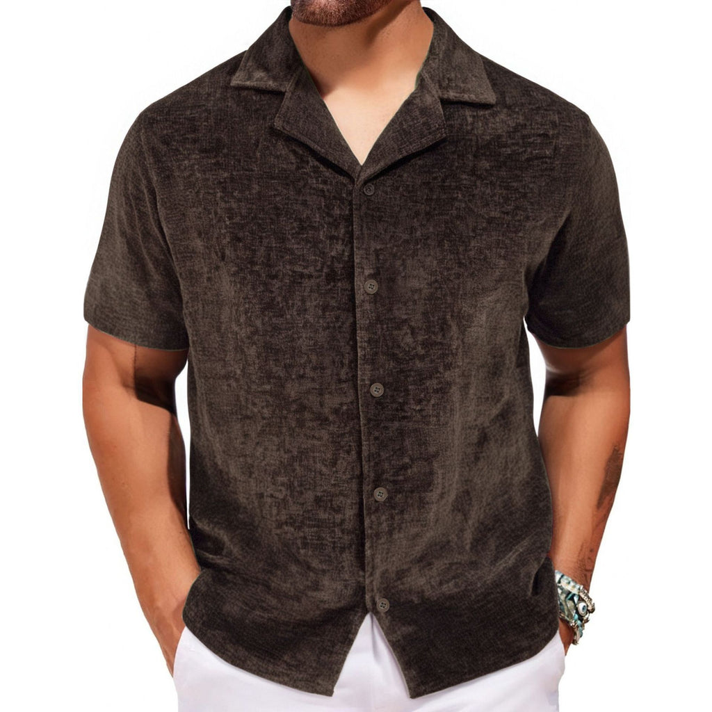 Heren los, trendy overhemd met korte mouwen