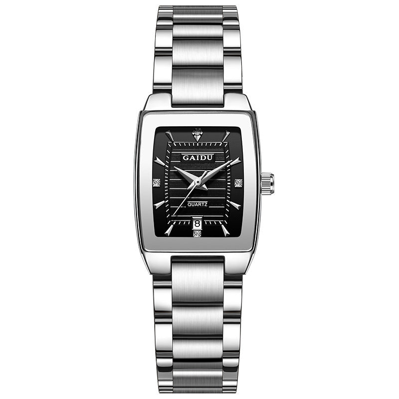 GAIDU Dames Premium Kristallen Armband Kwartshorloge Rechthoekig Romeins Cijfer Klassiek Dameshorloge