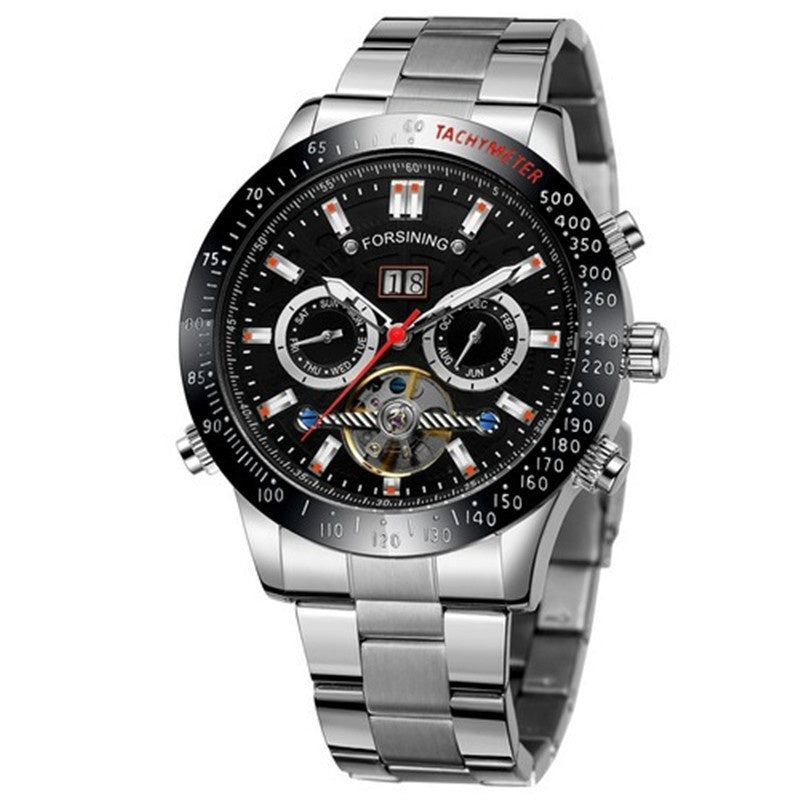 FORSINING 332G Orologio da uomo di lusso della serie Aviation Professional Week, automatico, con data, sportivo