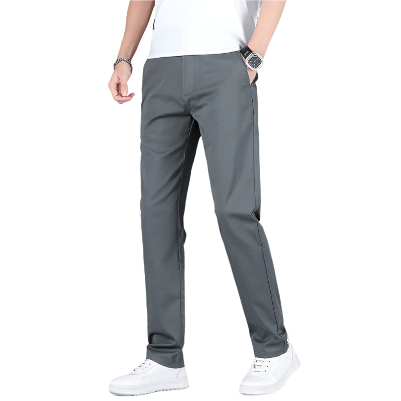Heren modieuze zakelijke casual formele broeken rechte heren hoge taille plus size losse dunne ademende herenbroeken