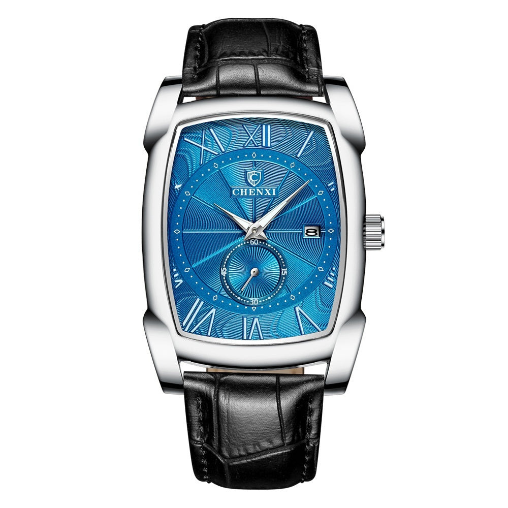 CHENXI Brand Vintage Men's Watch Retro Genuine Leather Strap Watches Roman Numerals Antique Square Men's Watches Waterproof Men's Luminous Calendar Fashion Quartz Watch - Acquisti Online