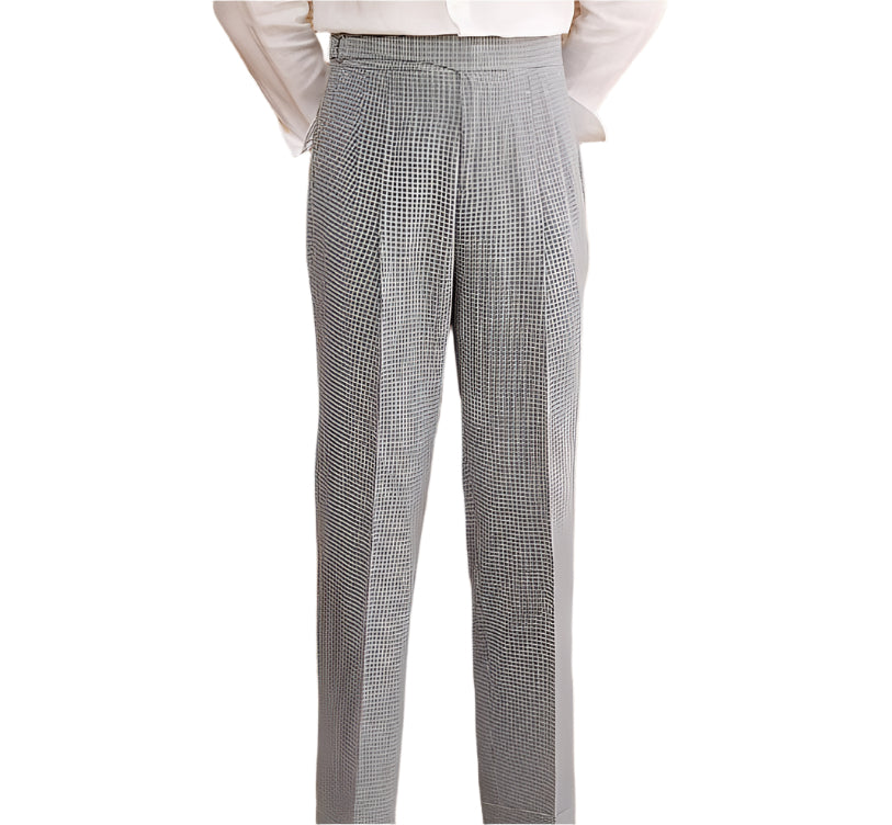 Heren modieuze zakelijke casual formele broek effen kleur hoge taille rechte broek ademende heren casual broeken