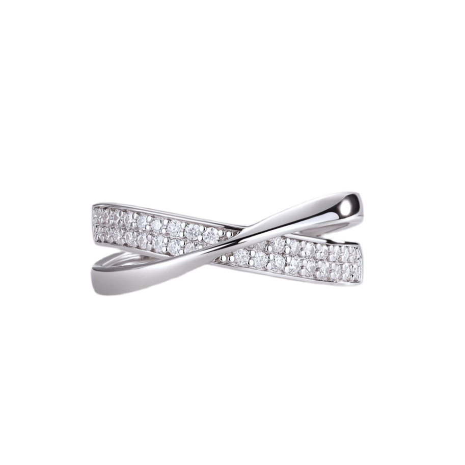 Wrap Around The Diamond Ring Luxury Fashion Set Moissanite Silver Ring
