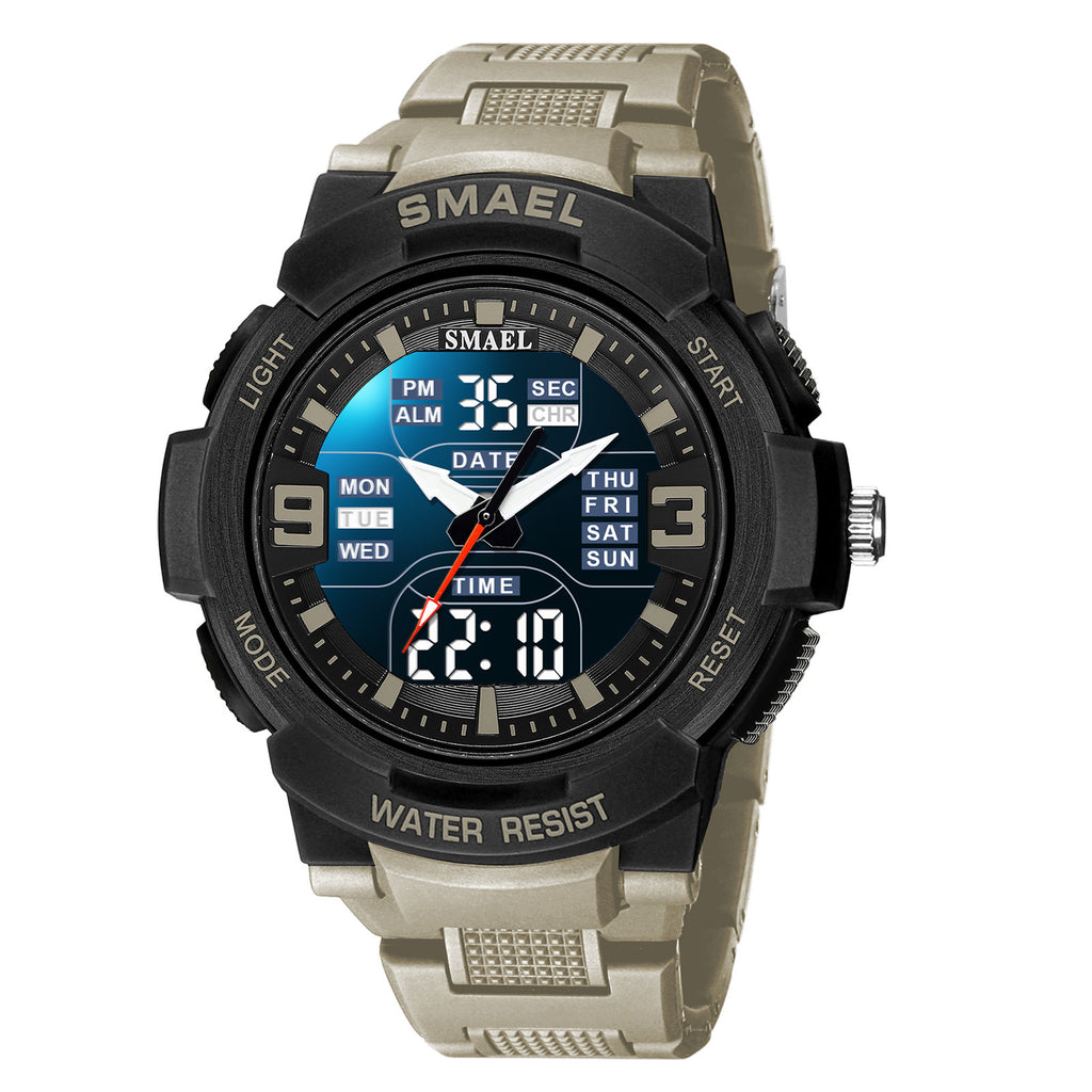 SMAEL Electronic Watches with LED Luminous 5 ATM Waterproof Sports Watch with Week Day Display, Alarm, Stopwatch Timer and Calendar