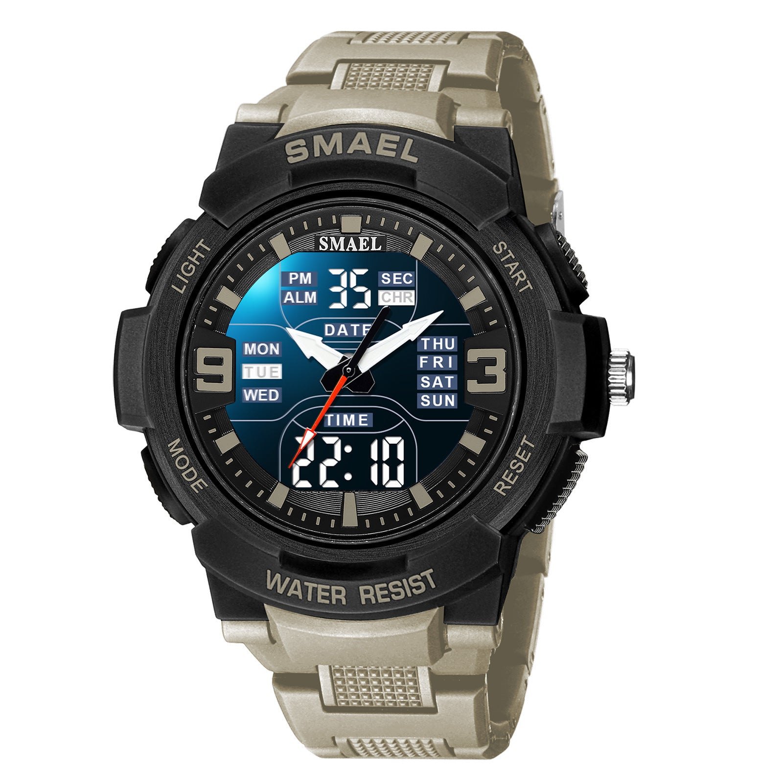 SMAEL Electronic Watches with LED Luminous 5 ATM Waterproof Sports Watch with Week Day Display, Alarm, Stopwatch Timer and Calendar