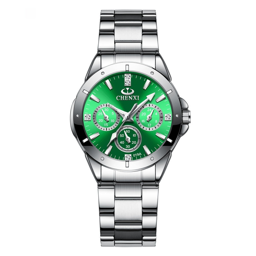 CHENXI Koppelhorloges Cadeau Lover Horloges Mode Vrouwen Roestvrij Staal Waterdicht Kwarts Polshorloge