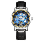 Men Mechanical Watch Top Brand Luxury Leather Gucamel Design Hand Winder Wrist Skeleton Watches - Acquisti Online