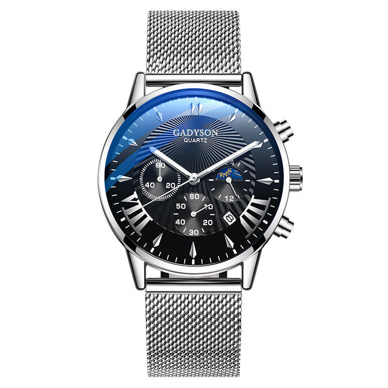 Men's watch high-end buckle steel watch