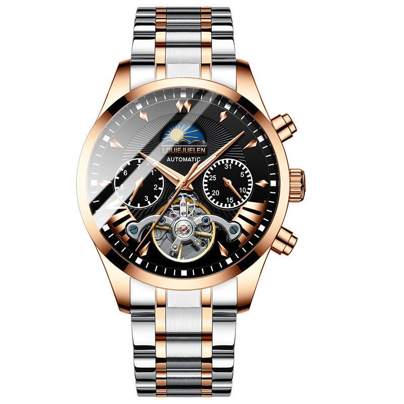AILANGITEM Men's Business Casual Watch Automatic Mechanical Waterproof Watch Steel Band Fashion Man Watch - Acquisti Online
