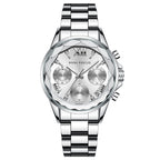 MINI FOCUS Women Luxury Diamond Wristwatch Calendar Stainless Steel Casual Elegent Women Quartz Watches