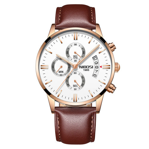 Men Watch Chronograph Sport Mens Waterproof Full Steel Quartz watch