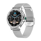 Orologio intelligente multifunzione da donna con monitoraggio della salute, promemoria intelligente, monitoraggio del fitness e chiamata Bluetooth Rhinstone