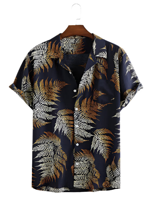 Camicie hawaiane casual da uomo, vestibilità ampia, stampa di girasoli, monopetto, maniche corte, colletto rovesciato