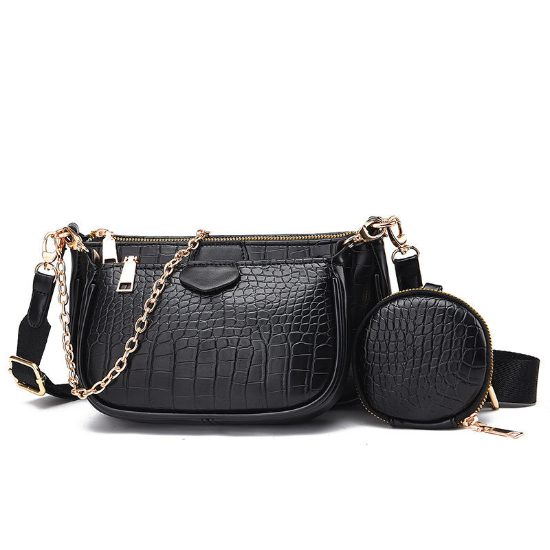 Women's Shoulder Bag Two Part Multi Pocket Large Capacity Fashionable Crossbody Bag Women's Shoulder Messenger Bag