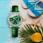 OLEVS  Women Diamond Quartz Watch Analog Stainless Steel Two Tone Waterproof Luminous Women WristWatch