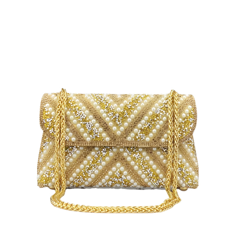 Water Diamond Underarm Handheld Bag with Inlaid Diamond Color Diamond Chain - Acquisti Online