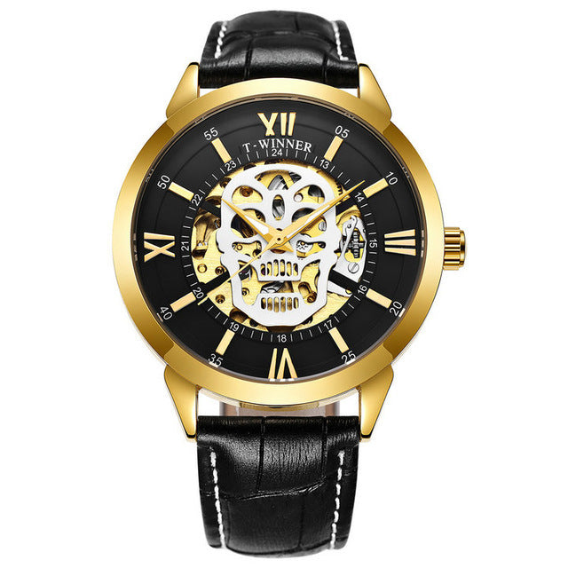 Winner Men's Mechanical Watch Stainless Steel Band Character Keep Moving Skeleton Casual Wristwatch Automatic mechanical watch
