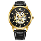 Winner Men's Mechanical Watch Stainless Steel Band Character Keep Moving Skeleton Casual Wristwatch Automatic mechanical watch