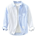 Men's Fashionable Casual Shirt Solid Color Cotton Fiber Cardigan Long Sleeve Loose Slim Fit Fashion Men's Casual Shirt