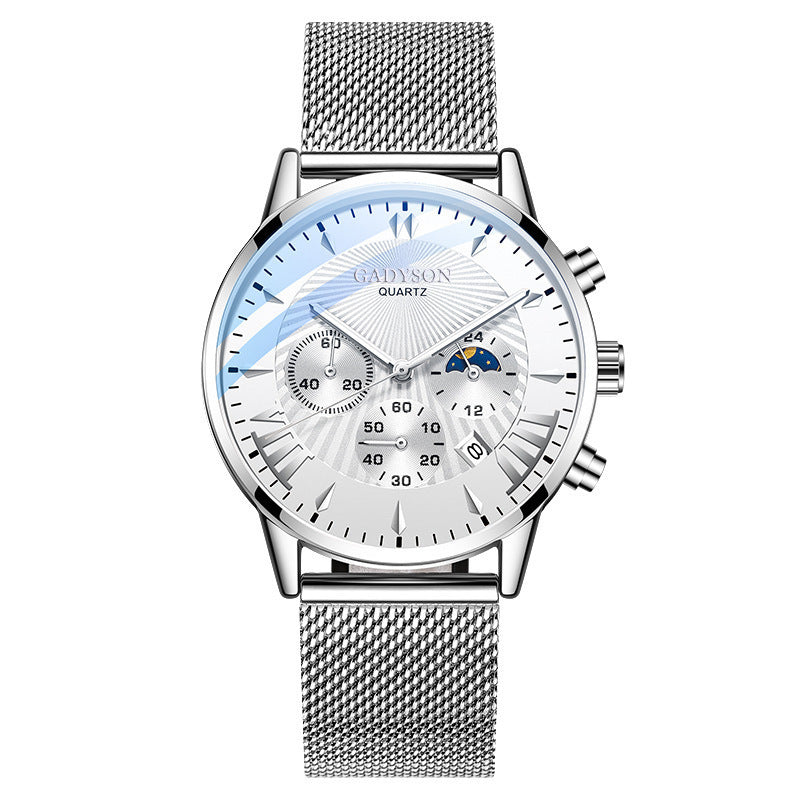 Men's watch high-end buckle steel watch