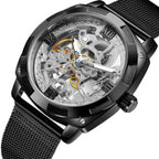 Men's Business Watches Automatic Mechanical Wristwatch with Steel Band Mechanical Watch Men Stainless Steel  30M Water Resistant Business Wristwatch