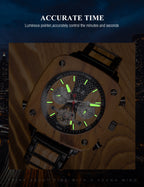 Orologio da uomo in legno meccanico automatico con tecnologia nera e personalità, dalla forma speciale