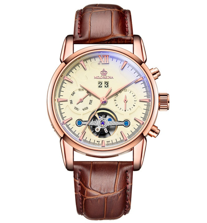 Men's Watches Fashion Trend Tourbillon Watch Automatic Mechanical Watch Stainless Steel Mesh Belt Watch