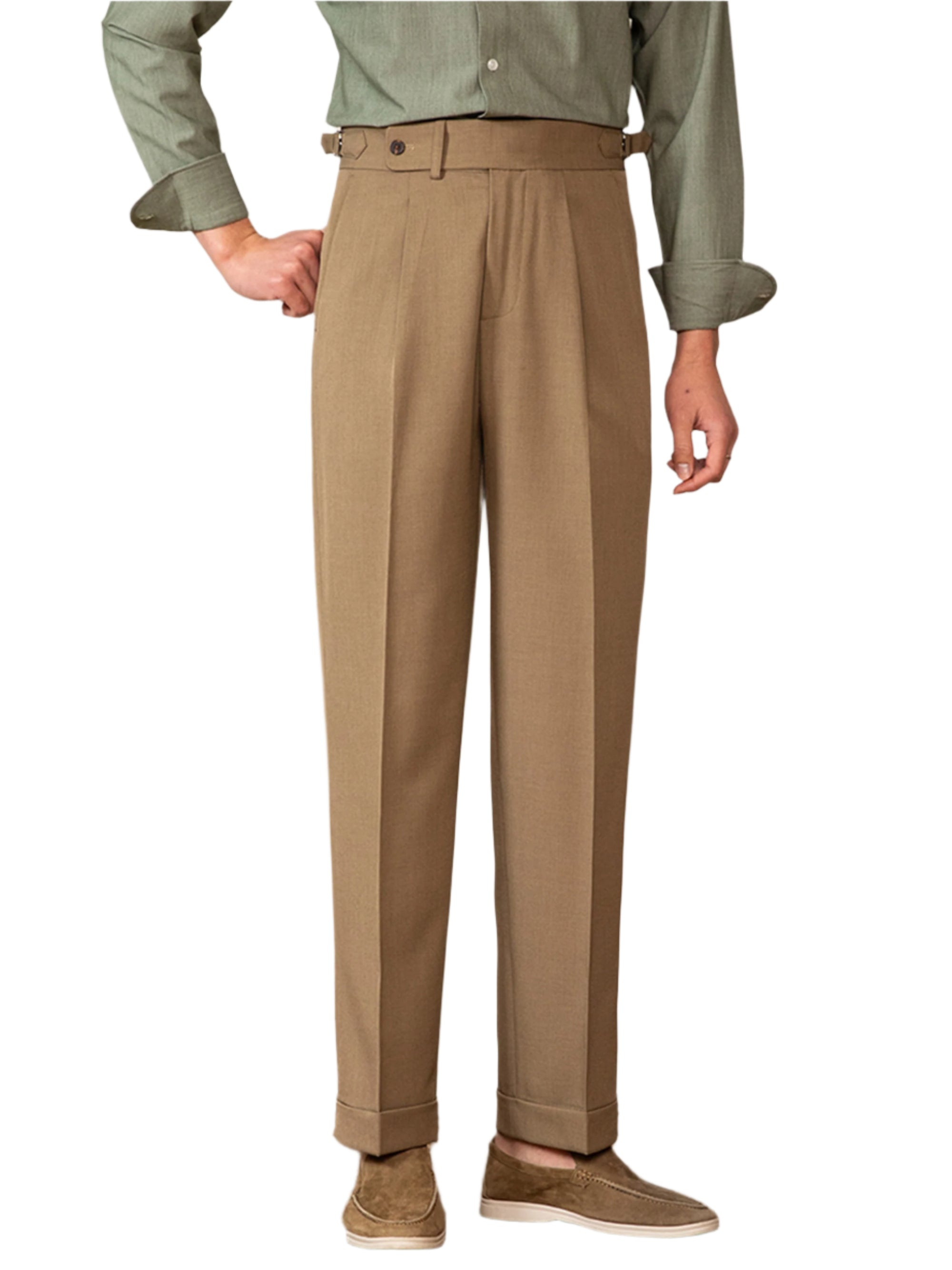 Naples High Waist Suit Pants British Retro Men's Casual Pant