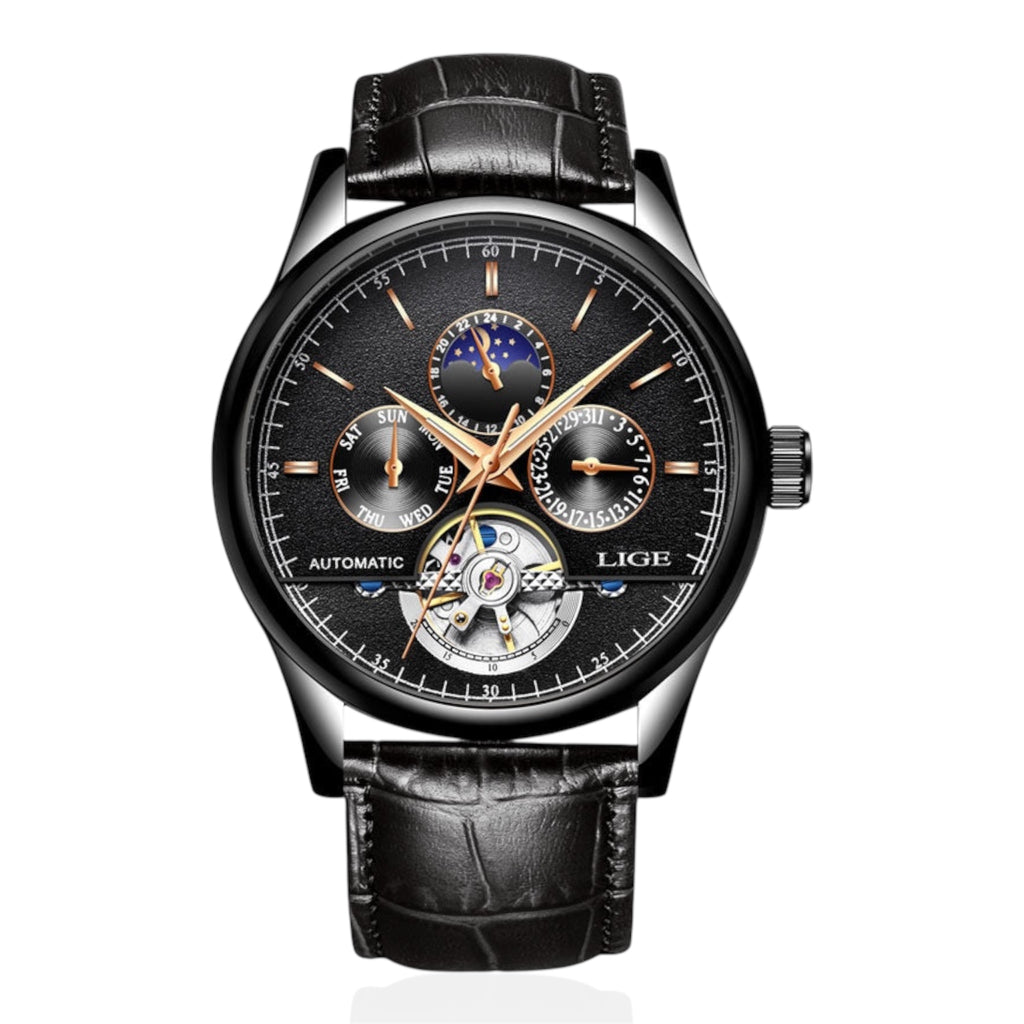 LIGE Men Watches Luxury Male Tourbillon Automatic Wristwatch Sports Waterproof Mechanical Watch For Men Clock Relogios Masculino