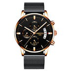 Men Watch Chronograph Sport Mens Waterproof Full Steel Quartz watch