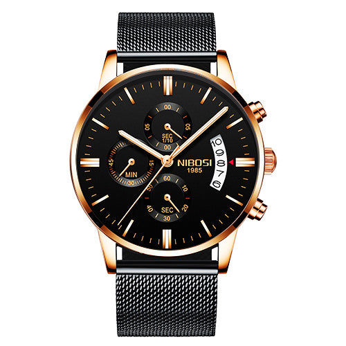 Men Watch Chronograph Sport Mens Waterproof Full Steel Quartz watch