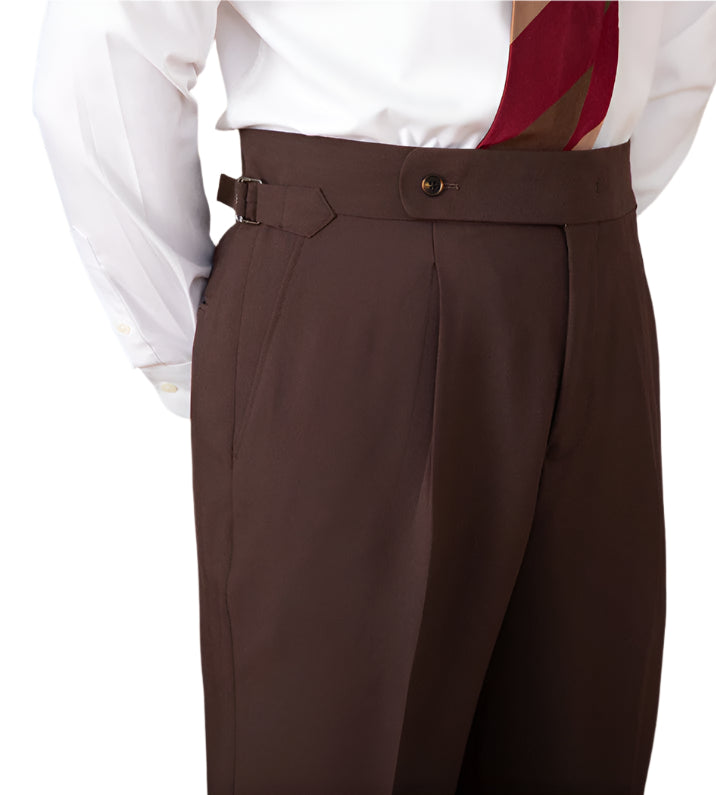 Fashion Advanced Design Men's High Waist Pure Color Straight Suit Pants