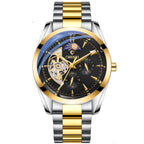 Orologio meccanico automatico da uomo impermeabile con sole, luna e stelle