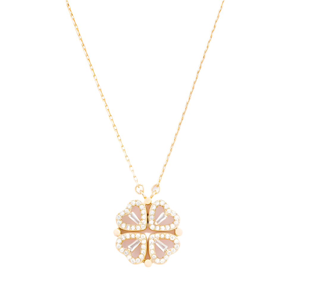 New Fashion Heart-shaped Four-leaf Flower Necklace