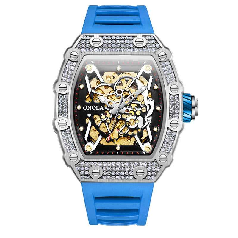 ONOLA Luxury Automatic Mechanic Fashion Men's Silicone Band Waterproof Mechanical Watch
