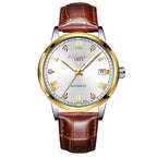 FNGEEN Top Brand Luxury Fashion Green Mechanical Watch for Men Stainless Steel Waterproof Sports Automatic Calendar Men's Watch - Acquisti Online