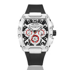 MEGIR Fashion Sport Quartz Watch for Men Waterproof Golden Green Silicone Strap Chronograph Wristwatch