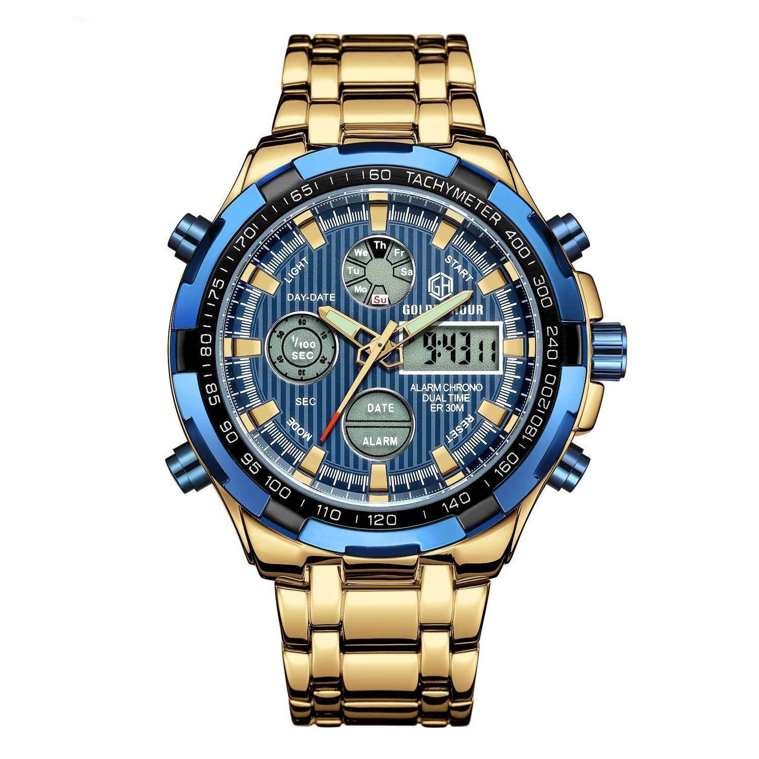 Orologio sportivo multifunzione in lega con calendario da uomo
