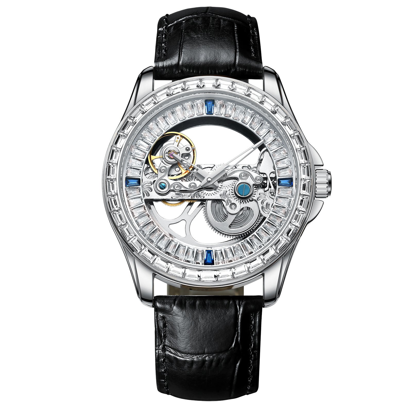 Men's watch top brand luxury watch for men automatic mechanical watch hollow out diamond color fashion men's watch montre homme