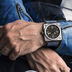 Orologio da polso alla moda con quadrante quadrato grande e meccanismo automatico